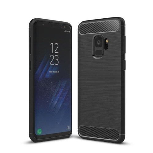 Capa carbon lux preta para Samsung Galaxy S9