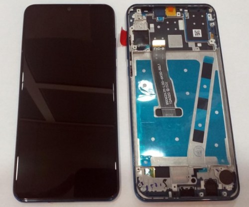 Display Huawei P30 Lite com frame azul