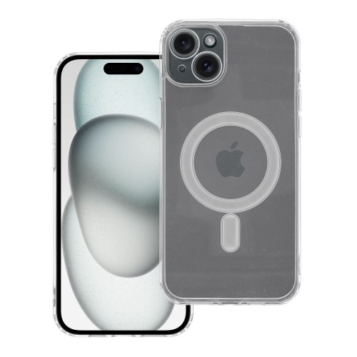 Capa Mag transparente com proteção de câmera compatível com MagSafe para iPhone 15 Plus