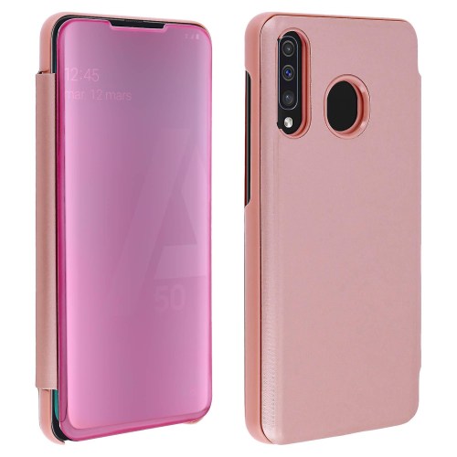 Capa Tipo Livro Rosa Clear View para Samsung Galaxy A50 SM-A505F