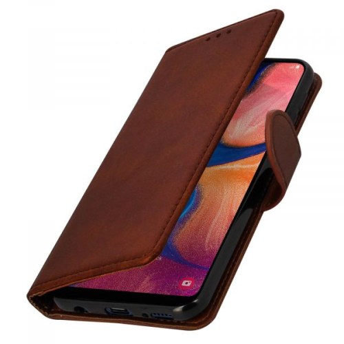 Capa castanha tipo agenda para Samsung A20E