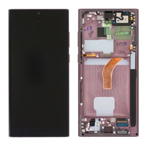 Ecrã ou display com LCD e touch para Samsung S22 Ultra SM-N908B Burgundy original Service Pack